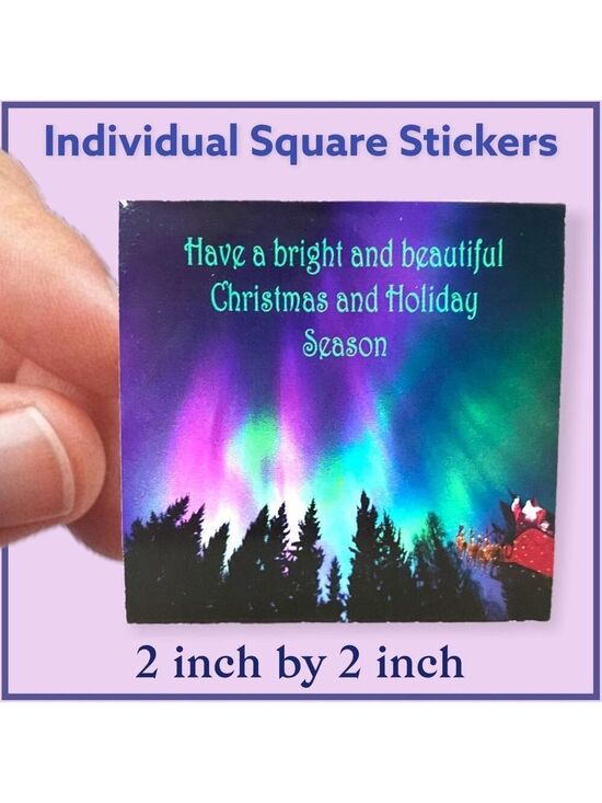 Mailers And More Other - 100 (2x2 Inch) Square Stickers, Christmas, Santa Aurora Thank You, PRICE IS FIRM